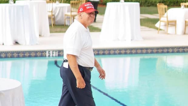 Trump at Mar-a-Lago pool